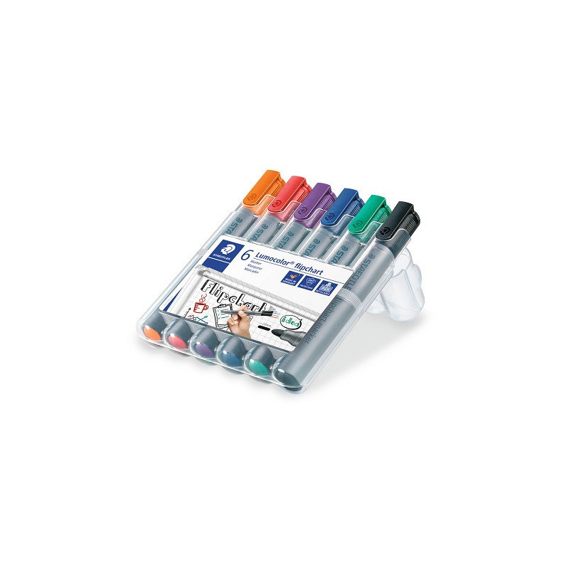 MARQUEUR FLIPCHART STAEDTLER 6PCS 2MM POINTE RONDE