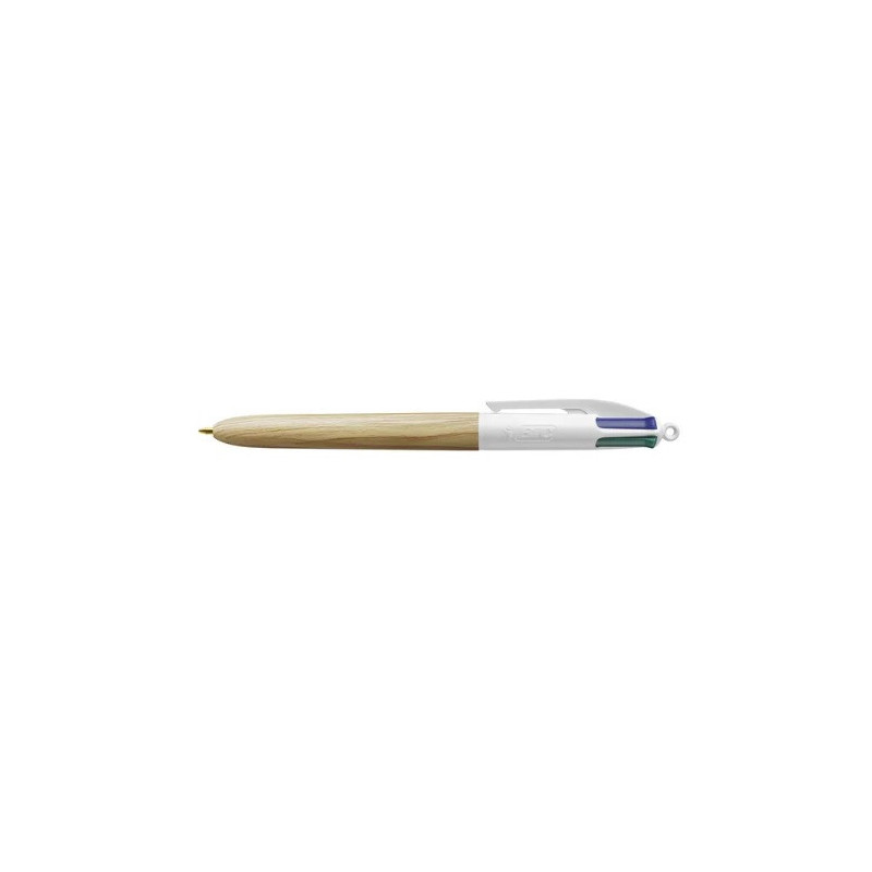 STYLO BILLE BIC 4 COULEURS WOOD NATUR