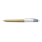 STYLO BILLE BIC 4 COULEURS WOOD NATUR