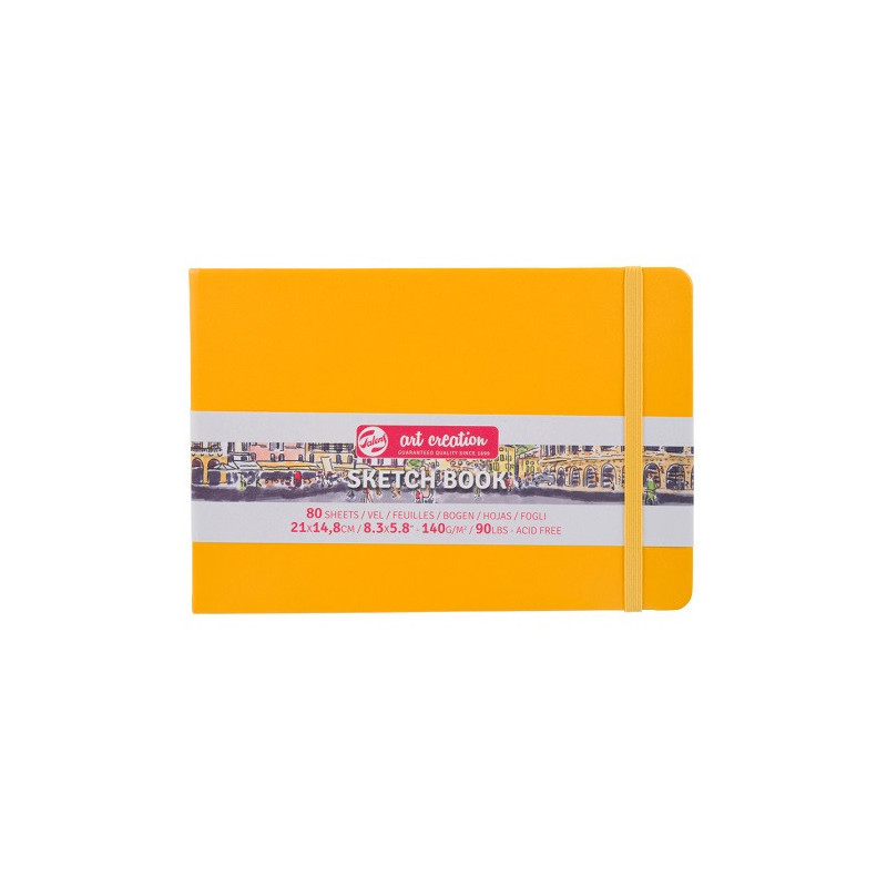 CARNET DE CROQUIS 21X14,8CM JAUNE DORÉ