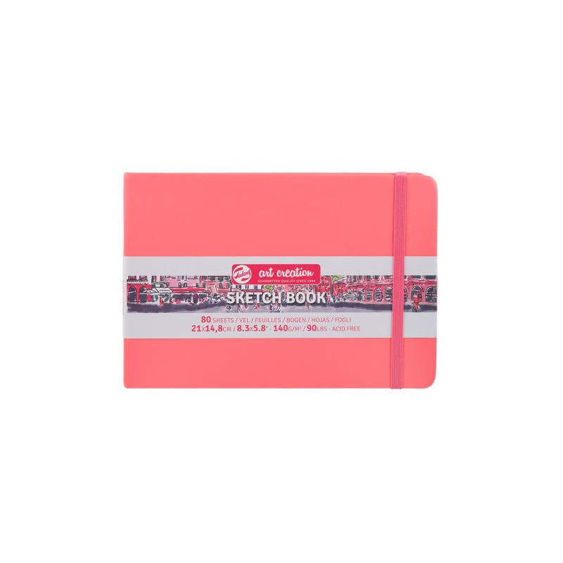 CARNET DE CROQUIS 21X14,8CM ROUGE CORAIL