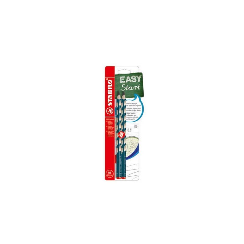 CRAYON NOIR STABILO EASYGRA. HB 2PCS DROIT. PETROL BLISTER