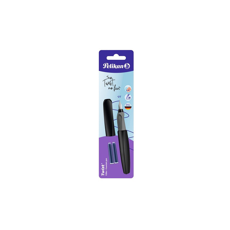 PLUME PELIKAN TWIST NOIR / GRIS MEDIUM BLISTER (400195734)