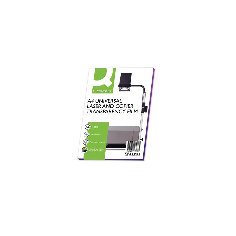 OHP-FILM Q-CONNECT POUR PHOTOCOPIEUSE ET IMPRIMANTE LASER 100ER.