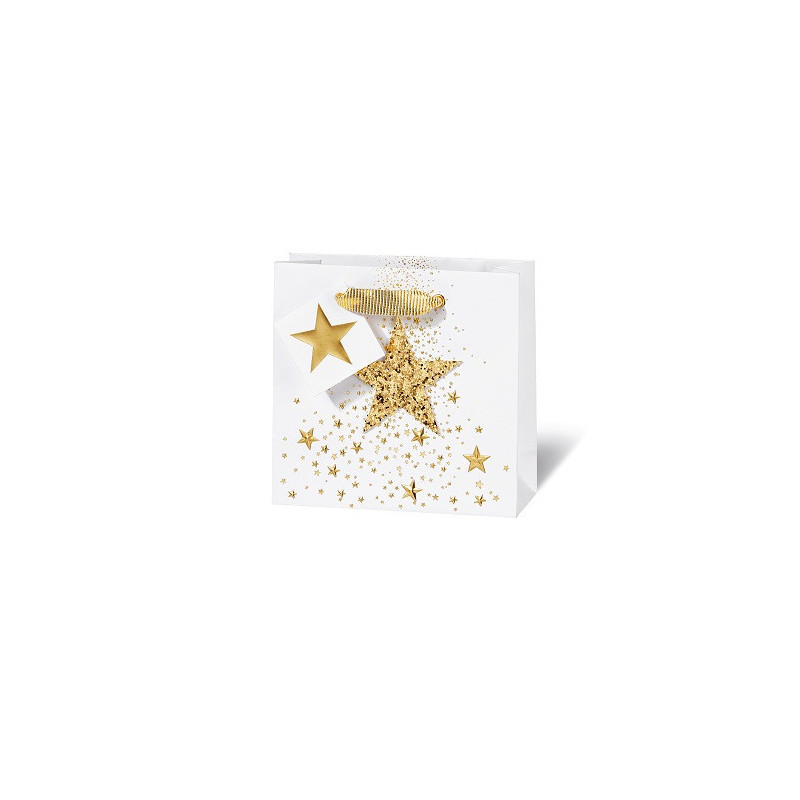 SACHET NOEL BSB 14,5X15X6CM GLITTER STAR
