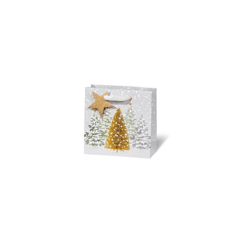 SACHET NOEL BSB 14,5X15X6CM WHITE SILENCE