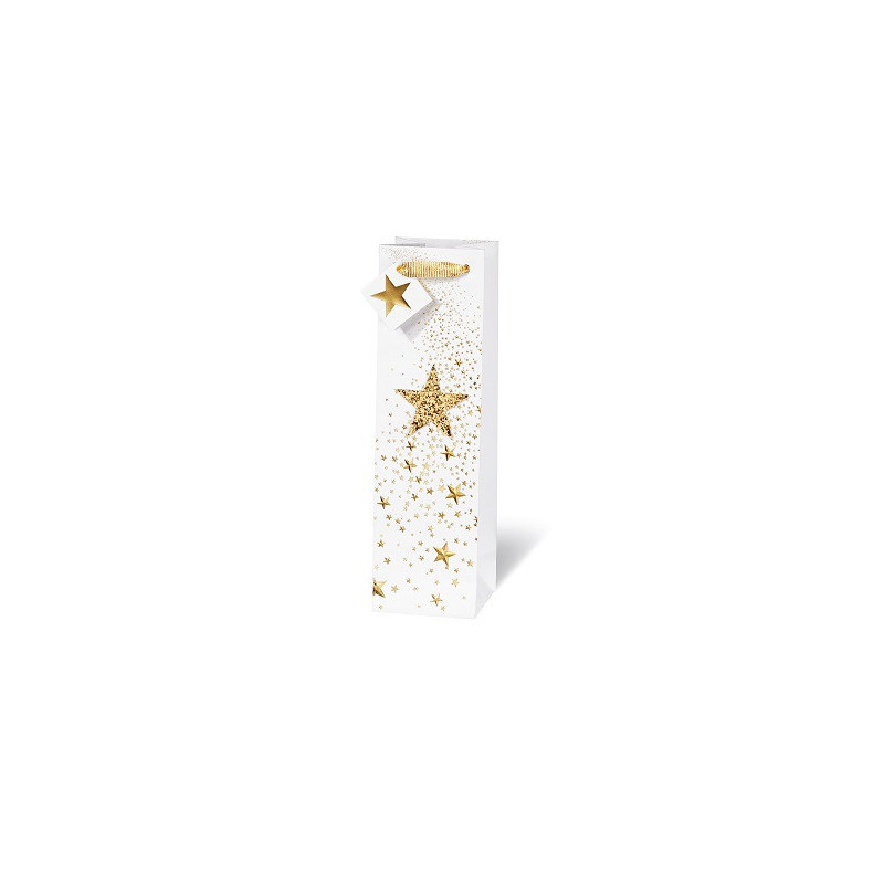 SACHET NOEL BSB BOUT. 36X10,5X10CM GLITTER STAR