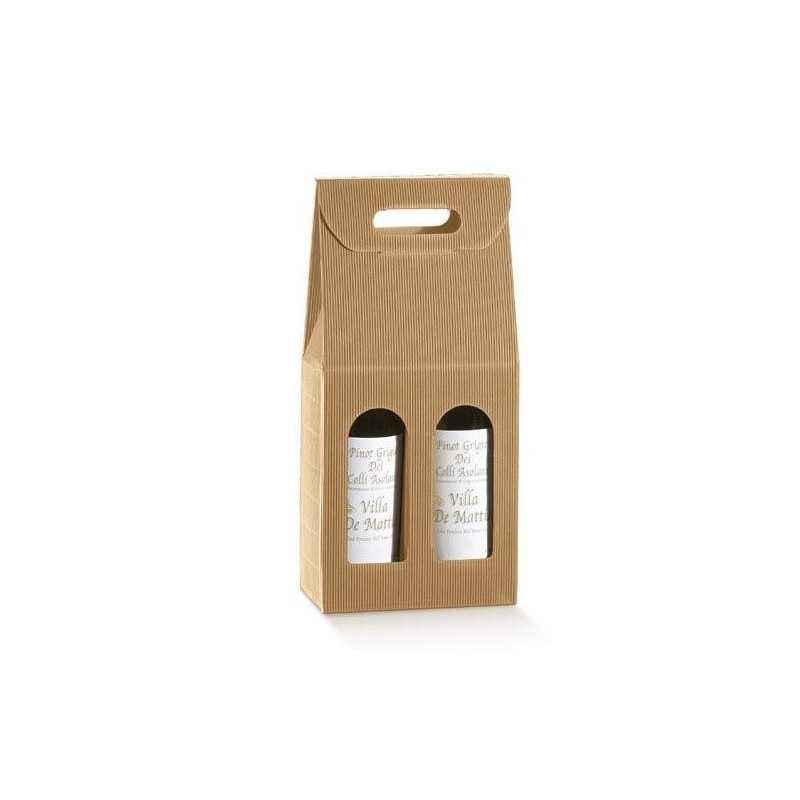 BOITE 2 BOUTEILLES 18X9X39CM ONDA AVANA