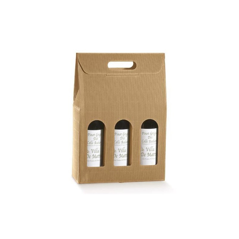 BOITE 3 BOUTEILLES 27X9X39CM ONDA AVANA