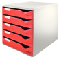 POST-SET 5 TIROIRS LEITZ ROUGE