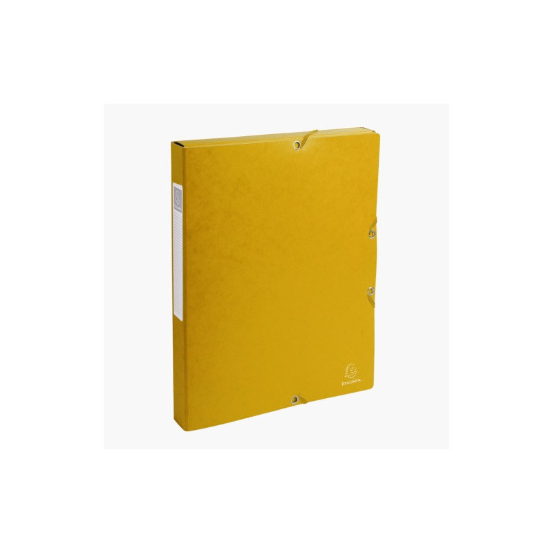 BOXE CLASSEM. A4 25MM CARTON JAUNE + ELAST. EXACOMPTA