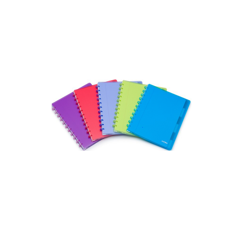 CAHIER ATOMA A4 PLAST. TRANSP. LIGNE +INT.+POCH.