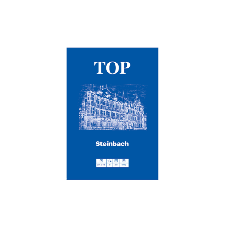 BLOC DESSIN BLANC 304X445MM 200G 20FLS TOP STEINBACH