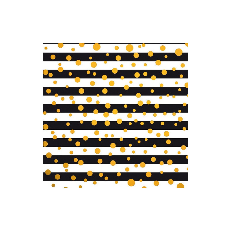 PAPIER CADEAU BSB STRIPES BLACK AND GOLD