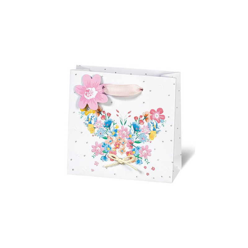 SACHET BSB 14,5X15X6CM FLOWERS & BUTTERFLY