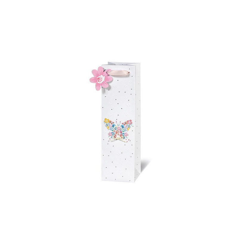 SACHET BSB BOUT. 36X10,5X10CM FLOWERS & BUTTERFLY