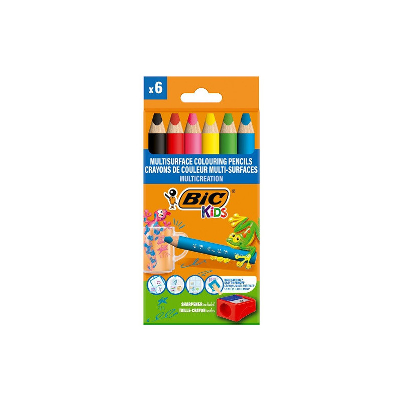 CRAYON COUL. BIC 6PCS MULTISURFACES