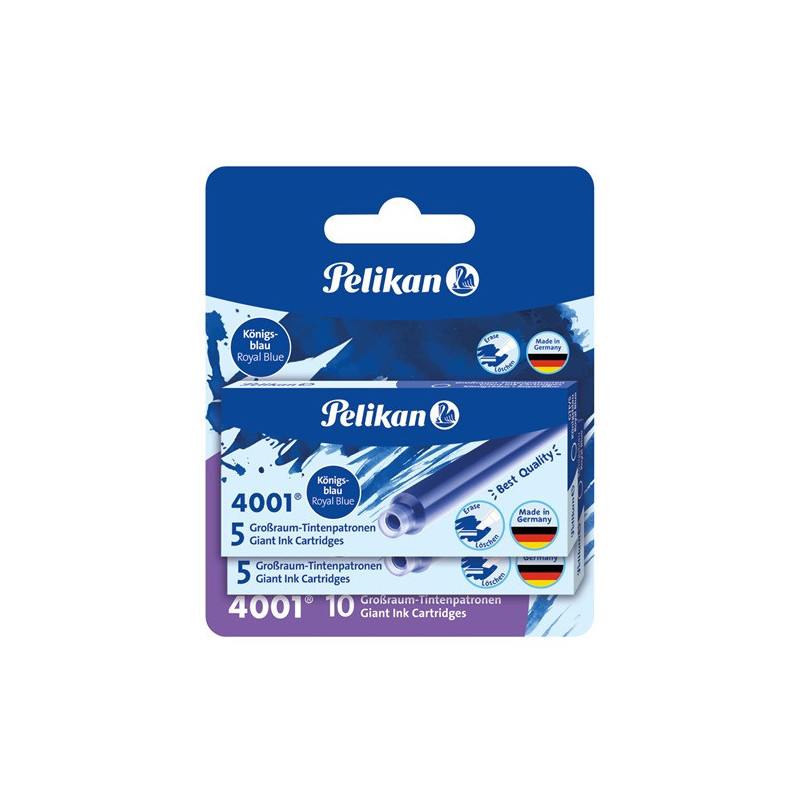 CARTOUCHE ENCRE PELIKAN GTP5 BLEU 2X5PCS BLISTER (300004129)