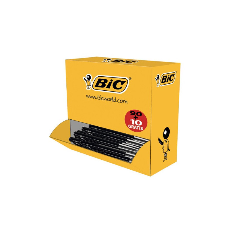 STYLO BILLE BIC M10 MEDIUM NOIR 90+10PCS