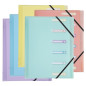 TRIEUR A4 EXACOMPTA PP 6 COMP.+ELAST. PASTEL ASS.