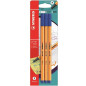 FINELINER STABILO POINT 3PCS BLEU BLISTER