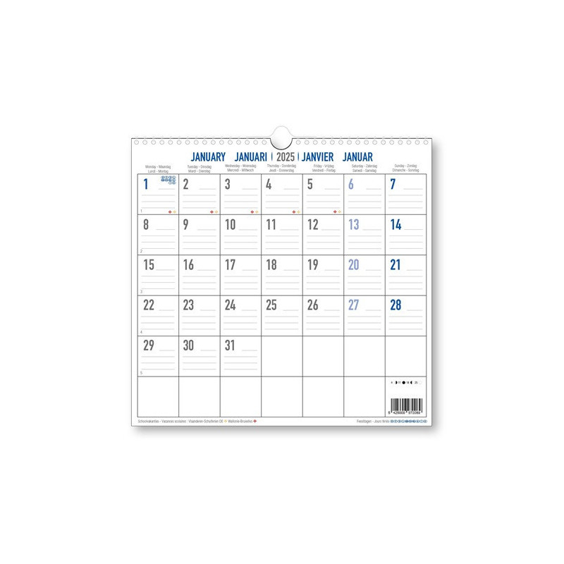 CALENDRIER MOIS 30X42CM