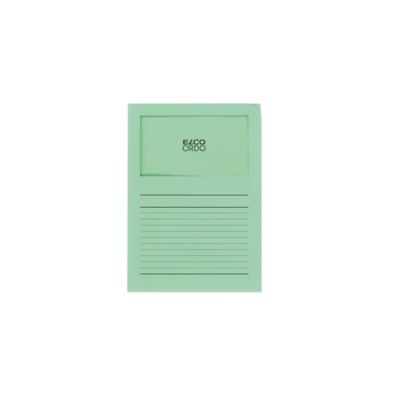 CHEMISE CART. A4 FENETRE ELCO VERT 100PCS