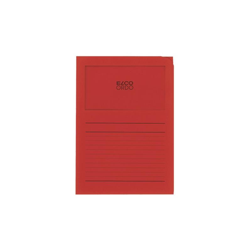 CHEMISE CART. A4 FENETRE ELCO ROUGE 100PCS
