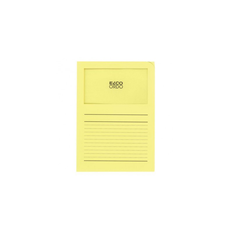 CHEMISE CART. A4 FENETRE ELCO JAUNE 100PCS