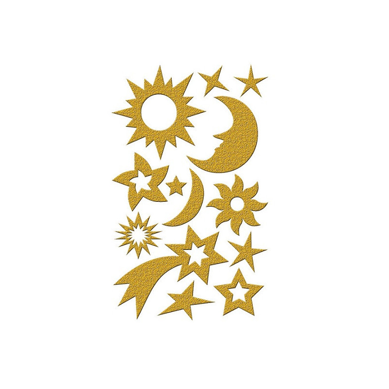 AUTOCOLLANT BSB GLITTER-STICKER ETOILES & LUNES