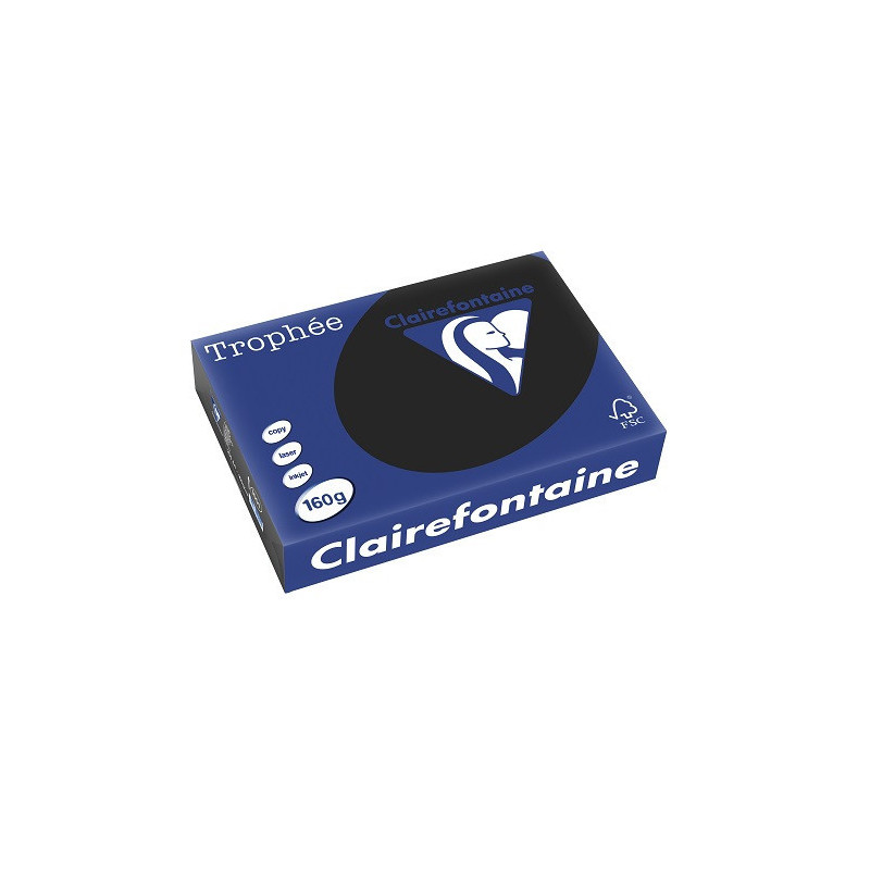 PAPIER REPRO CLAIREF. TROPHEE A4 160G NOIR 250FLS