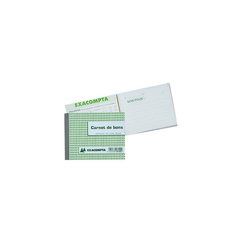 MANIFOLD CARNET DE BONS 2PLIS EXACOMPTA