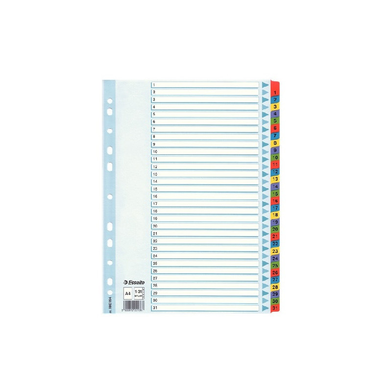 INTERCAL. A4 NUMER. CART. 1-31 ESSELTE