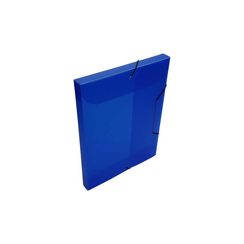 BOXE CLASSEM. A4 25MM TRANSP. BLEU +ELAST.