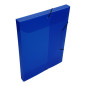 BOXE CLASSEM. A4 25MM TRANSP. BLEU +ELAST.
