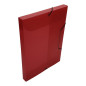 BOXE CLASSEM. A4 25MM TRANSP. ROUGE +ELAST.