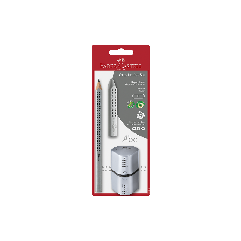 SET FABER JUMBO GRIP 3PCS GRIS 1CRA.1GOM.1TAI.