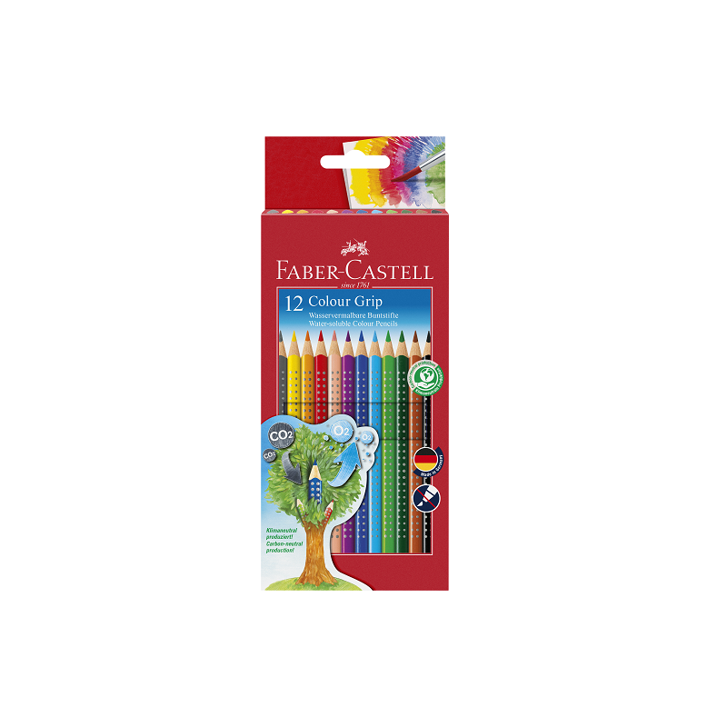 CRAYON COUL. FABER GRIP 12PCS
