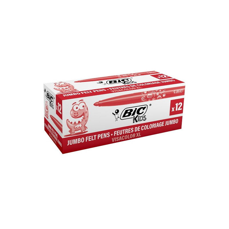 FEUTRE ECO.BIC VISACOLOR XL ROUGE 12PCS