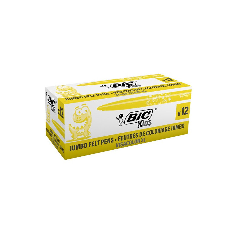 FEUTRE ECO.BIC VISACOLOR XL JAUNE 12PCS