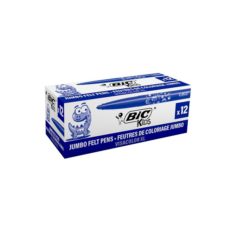 FEUTRE ECO.BIC VISACOLOR XL BLEU 12PCS