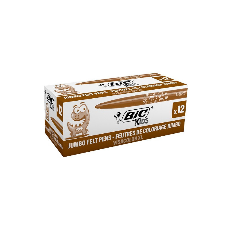 FEUTRE ECO.BIC VISACOLOR XL BRUN 12PCS