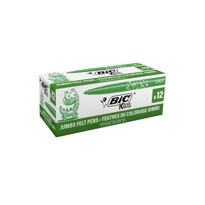 FEUTRE ECO.BIC VISACOLOR XL VERT 12PCS