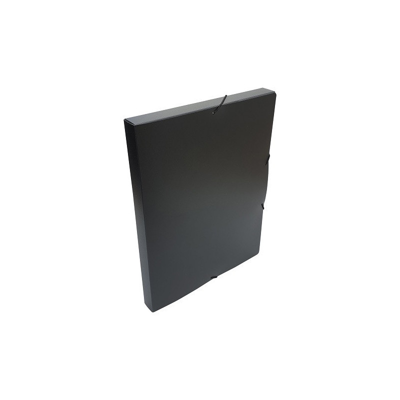 BOXE CLASSEM. A4 25MM OPAQ. NOIR +ELAST.
