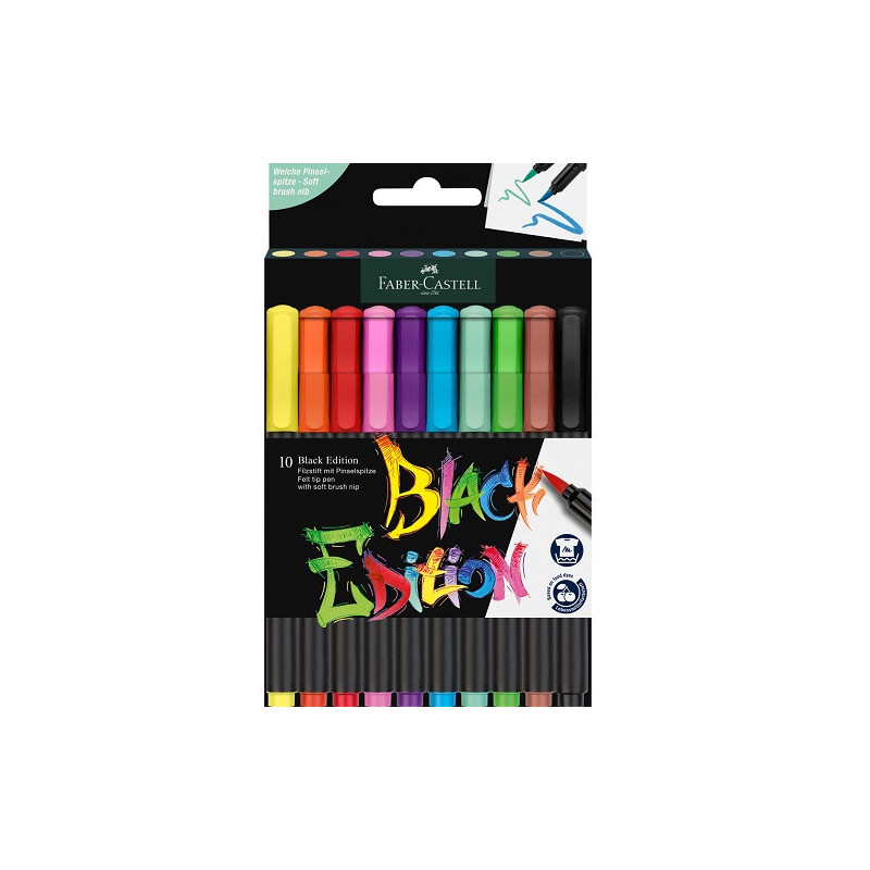 FEUTRE ECO.FABER BLACK EDITION BRUSH PEN 10PCS