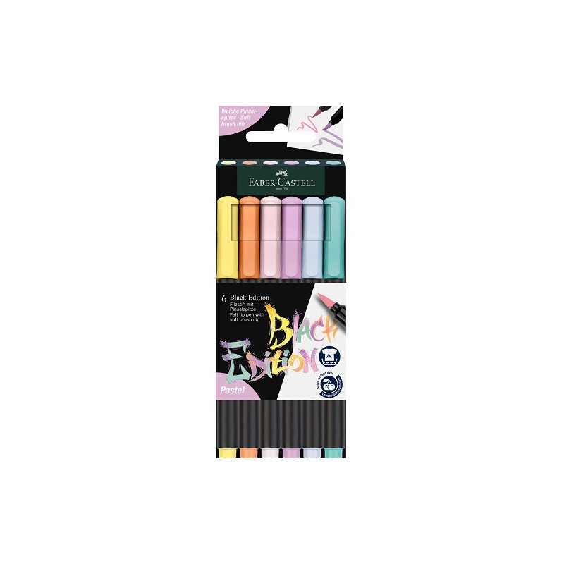 FEUTRE ECO.FABER BLACK EDITION BRUSH PEN 6PCS PASTEL