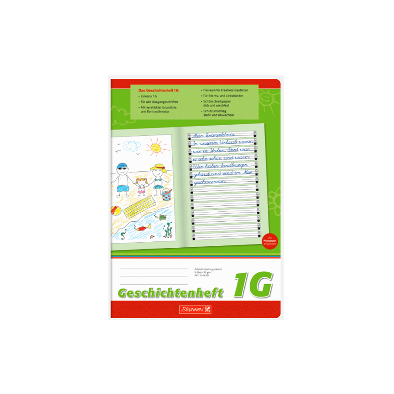 CAHIER BRUNNEN A4 16FLS DESSIN ET HISTOIRES NR.1G