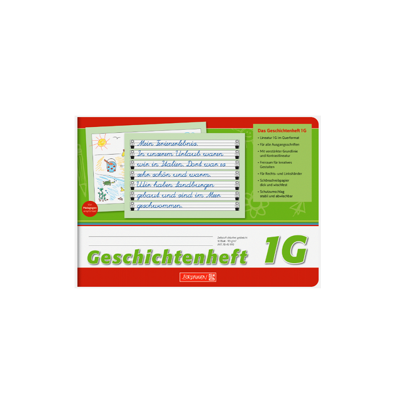 CAHIER BRUNNEN A5 16FLS DESSIN ET HISTOIRES NR.1G