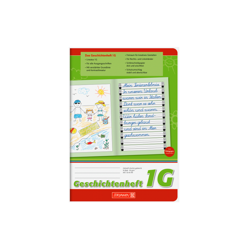 CAHIER BRUNNEN A5 16FLS DESSIN ET HISTOIRES NR.1G