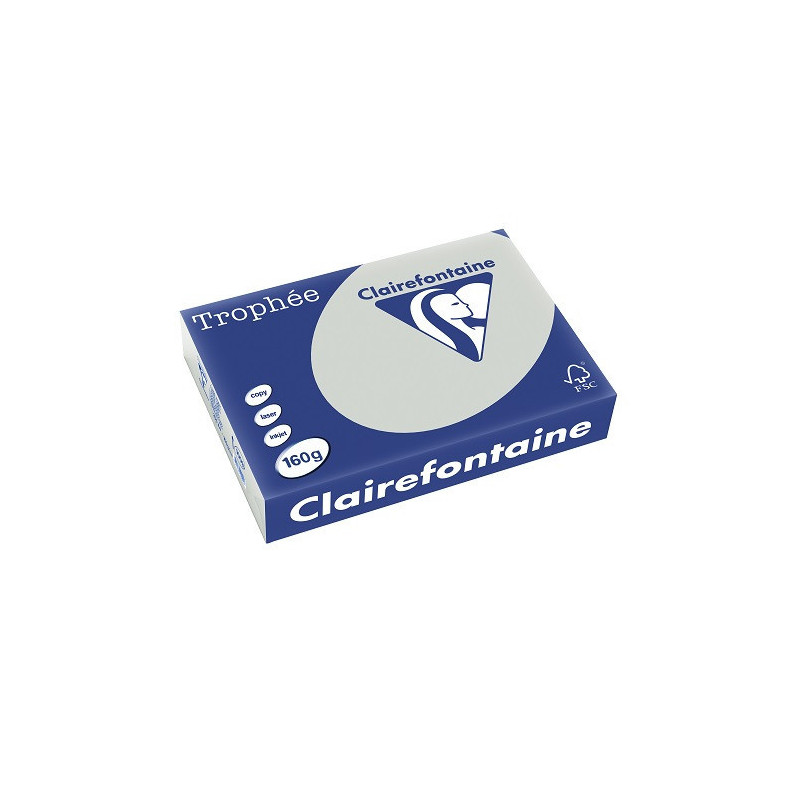 PAPIER REPRO CLAIREF. TROPHEE A4 160G GRIS ACIER 250FLS